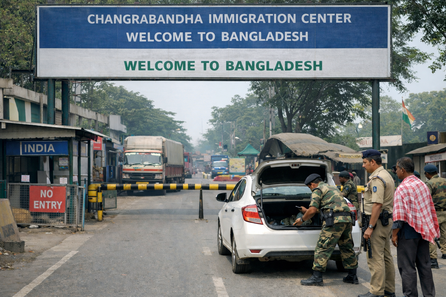 বাংলাদেশে নির্বাচন উপলক্ষে বন্ধ চ্যাংড়াবান্ধা চেকপোস্ট ২৪ ঘণ্টা বন্ধ থাকবে যাত্রী ও পণ্য পরিবহণ পরিষেবা